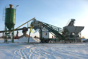 YHZS50 Mobile Concrete Batching Plant in Russia